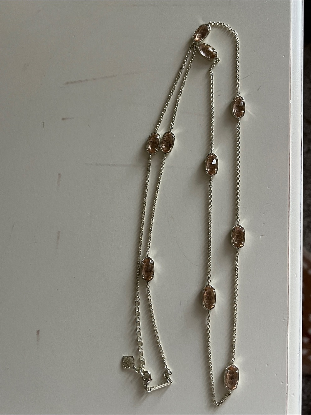 Kendra Scott Rose Gold-Tone Station Necklace with Champagne Stones